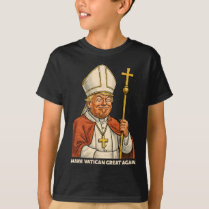 Camiseta Papal Trump Divertido Design Com Vestígios Popular