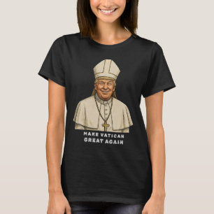 Camiseta Papal Trump Divertido Design Com Vestígios Popular