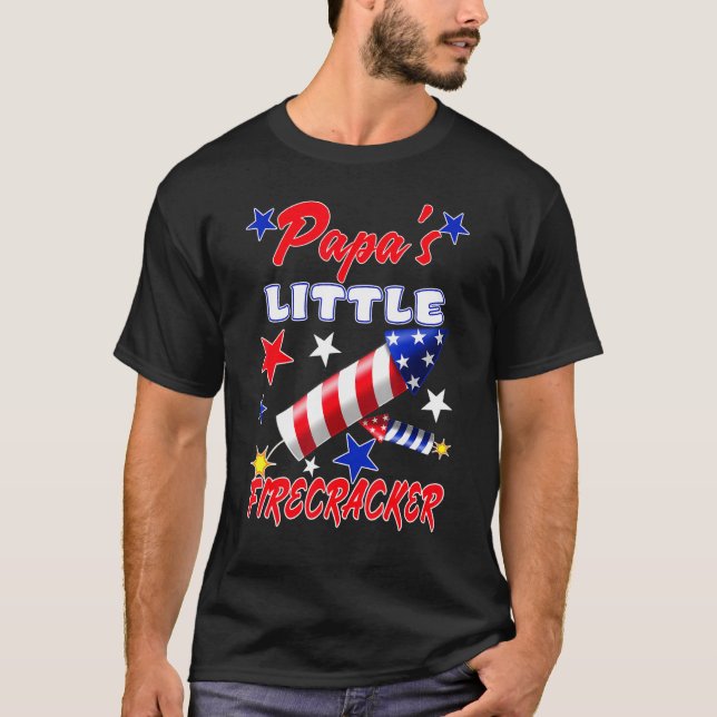 Camiseta Papas Pequeno Firecracker 4 De Julho Crianças Dive (Frente)