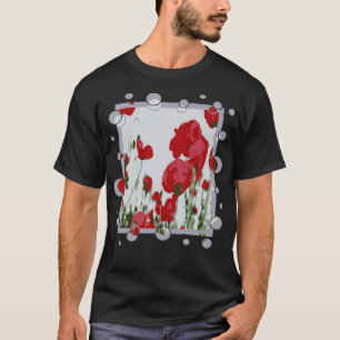Camiseta Papas Vermelhas Botânicas Artísticas Com Fronteira