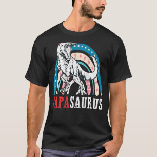 Camiseta Papasauro Rex Dinossaur Papa Saurus Rainbow Pai
