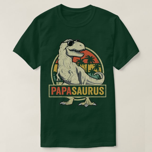 Camiseta Papasauro Rex Pai Dinossauro Família Dino Papa Sa (Frente do Design)