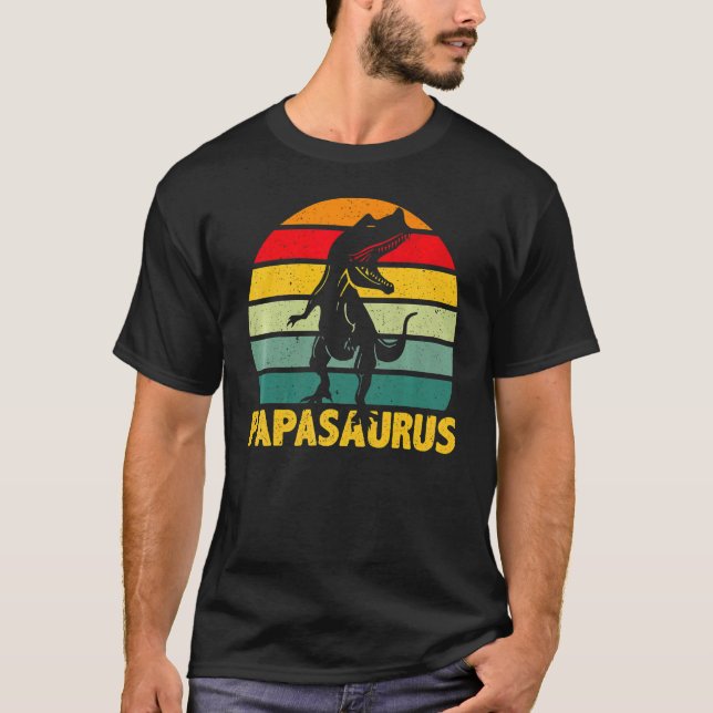 Camiseta Papasaurus Rex Dinossaur Papa Surus Dia de os pais (Frente)