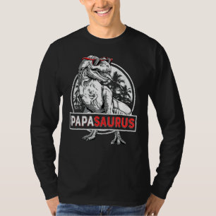 Camiseta Papasaurus Rex Dinossaur Papa Surus Fami do Pai