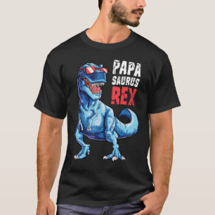 Camiseta Papasaurus Rex Dinossaur Papa Surus Família do Pai