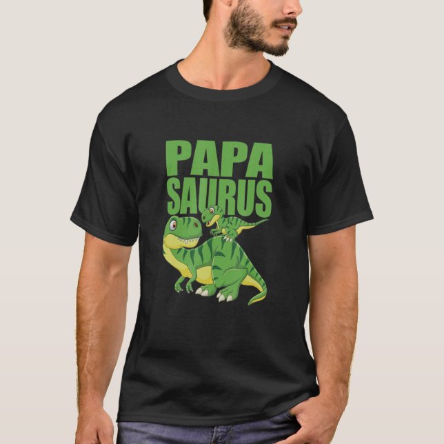 Camiseta Papasaurus Rex Dinossaur Papa Surus Matchin (Frente)