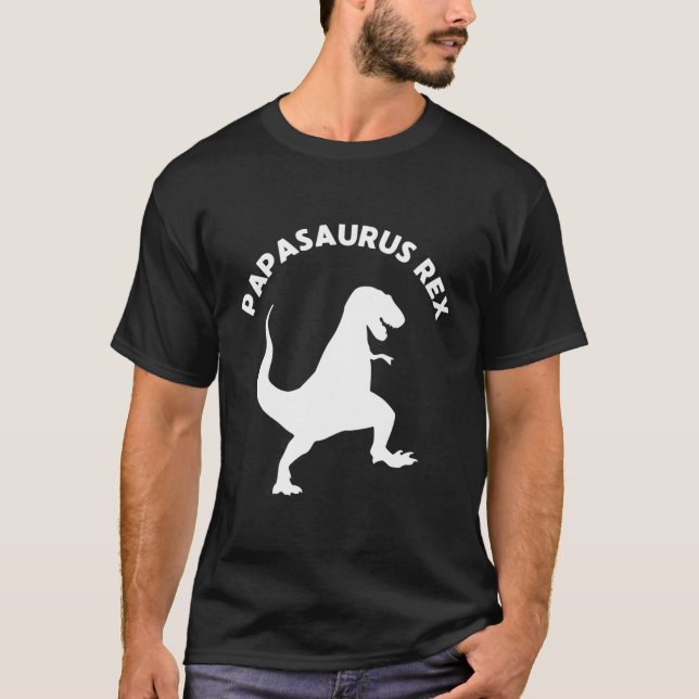 Camiseta Papasaurus Rex Dinousaur Papa Presente Para Pai (Frente)