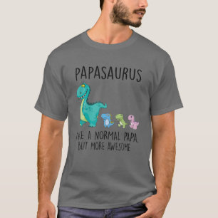 Camiseta Papasaurus T Rex Família de Pais Dinossauros Corr