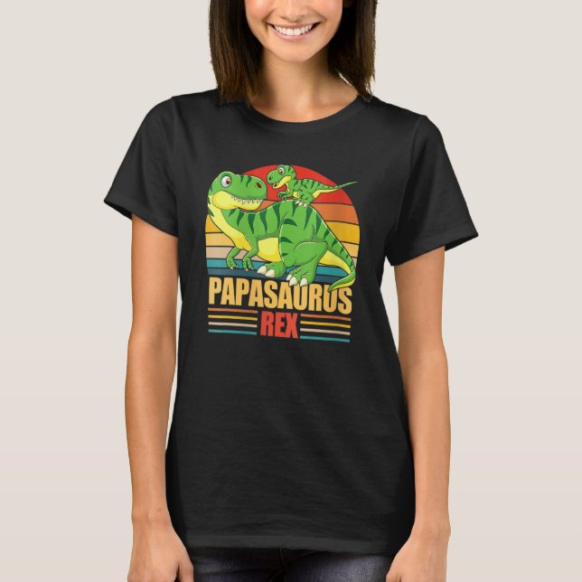 Camiseta Papasaurus  T Rex Papa Saurus Dinosaur Men Dad Dad (Frente)