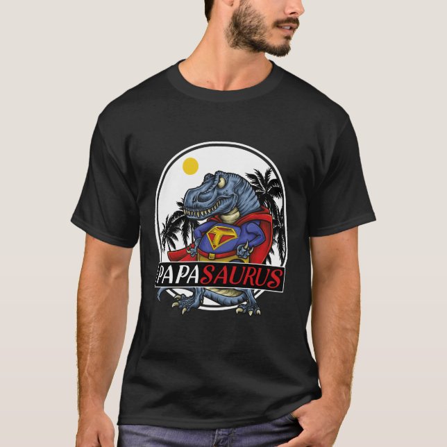 Camiseta papasaurus t-rex, presente engraçado de papai dino (Frente)