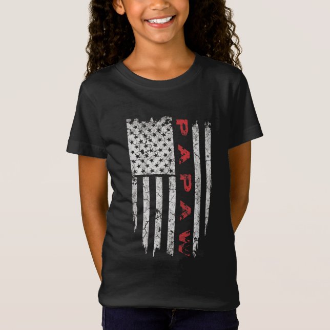 Camiseta Papaw American Flag Grandpa Gifts Men (Frente)