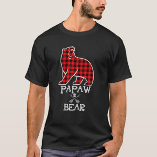Camiseta Papaw Bear Christmas Pajama Red Xadrez Buffalo Fam