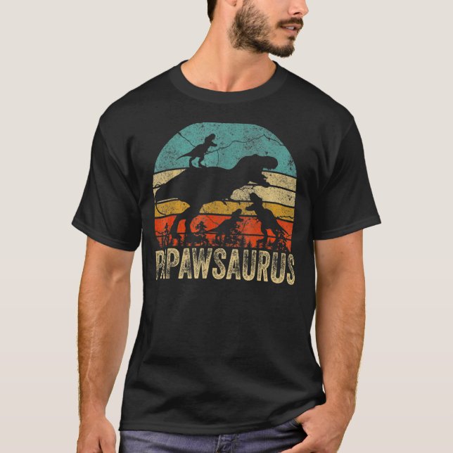 Camiseta Papaw Dinosaur Papawsaurus 3 Duas Crianças Fa De N (Frente)