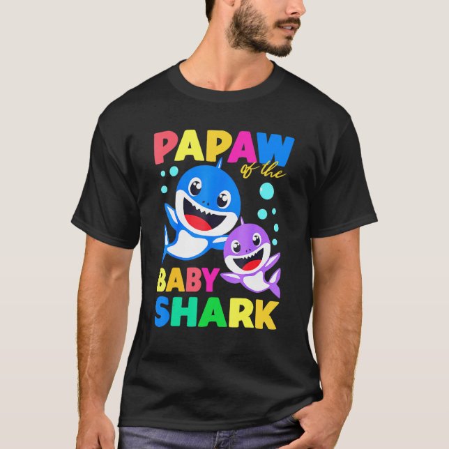 Camiseta Papaw Do Bebê Aniversário Tubarão-Papão (Frente)