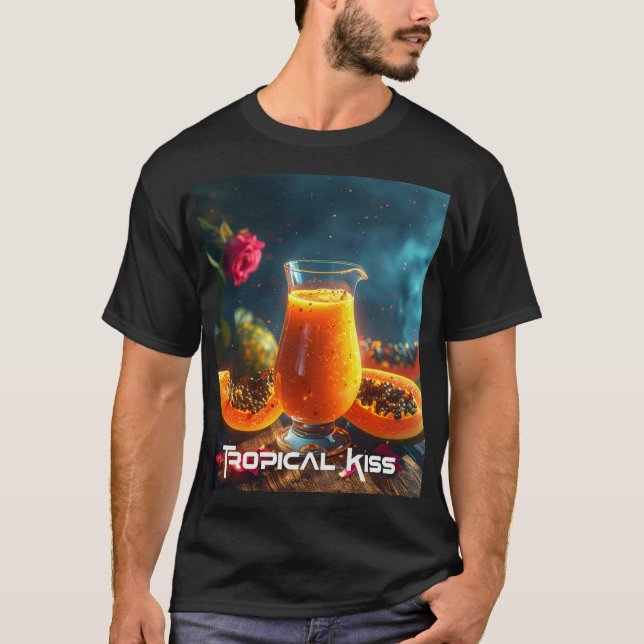 CAMISETA PAPAYA - BEIJO TROPICAL (Frente)