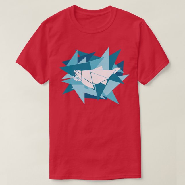 Camiseta Papéis Shards Origami Dunkleosteus (Frente do Design)