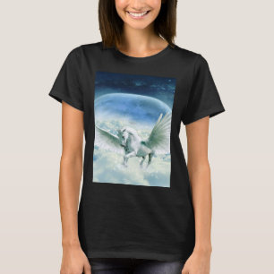 Camiseta papel de parede HD pegasus lobo cavalos brancos le