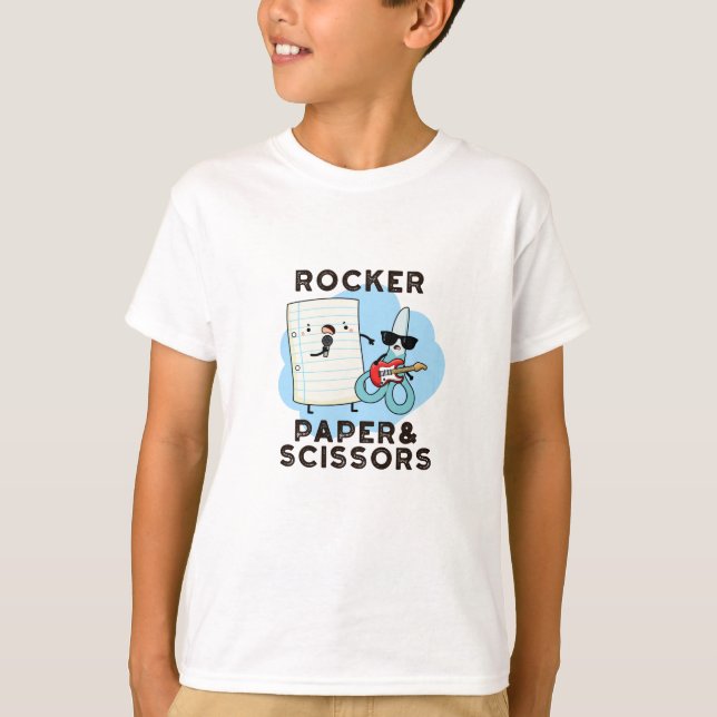 Camiseta Papel De Rocker E Tesoura Engraçados Jogo (Frente)