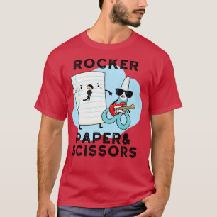 Camiseta Papel De Rocker E Tesoura Jogo Engraçado Pun 1
