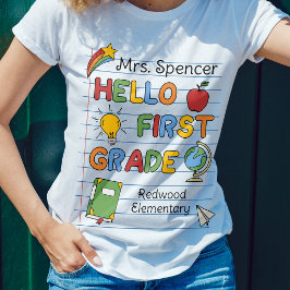 Camiseta Papel Escolar & Rabiscos Olá Primeira Série