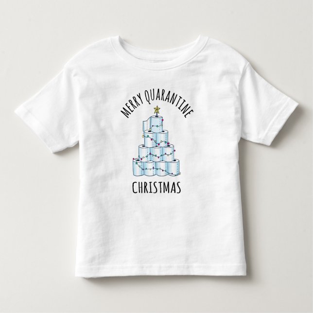 Camiseta Papel higiênico da árvore de Natal da quarentena d (Frente)