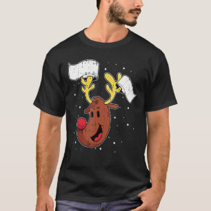 Camiseta Papel higiênico de renas Quarentena Natal Engraçad