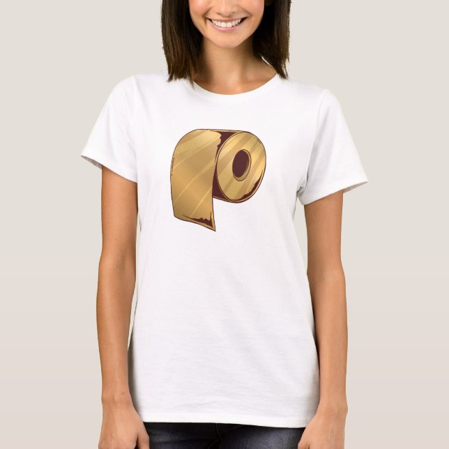 Camiseta Papel higiênico Dourado (Frente)
