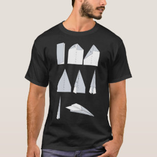 Camiseta Papel para instruções do plano de papel dobrando o