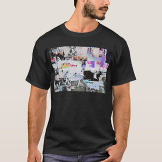 Camiseta Papel rasgado estilo de Banksy da parede dos