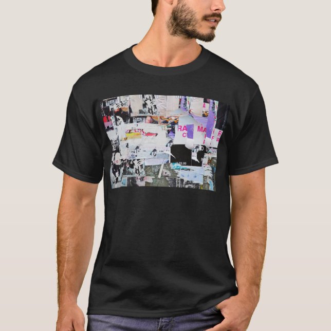 Camiseta Papel rasgado estilo de Banksy da parede dos (Frente)