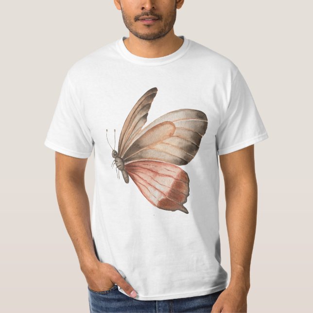 Camiseta Papillon Aérien - Beauté Naturelle et Aquarelle  (Frente)