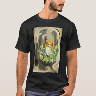 Camiseta Papillon~cão~flores~~Amor~