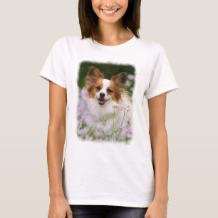 Camiseta Papillon Dog Cute Romântico Retrato Romântico, Alg