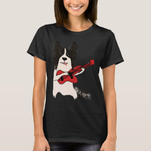 Camiseta Papillon Dog Joga Violão Música Cachorro Cachorro