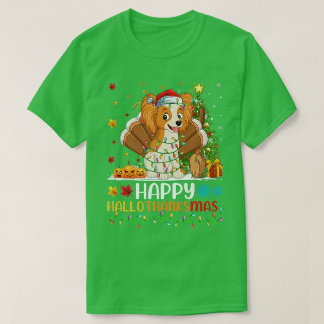 Camiseta Papillon Dog Lover Funny Happy Papillon HelloThank (Frente do Design)