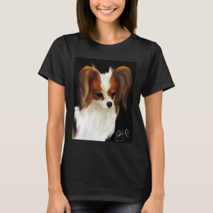 Camiseta Papillon Dog Painting Long