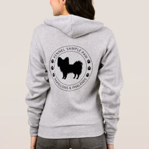 Camiseta Papillon Dog Silhoule Com Pás E Texto Personalizad