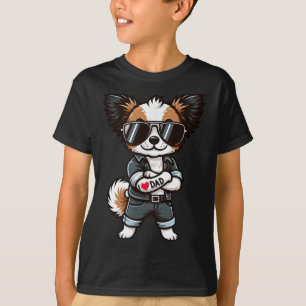 Camiseta Papillon Eu Adoro Tatuagem De Cachorro Engraçado P