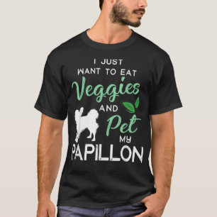 Camiseta Papillon Funny Vegan Dog Proprietário do Xmas Aniv