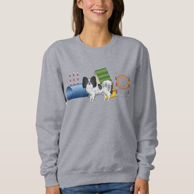 Camiseta Papillon Preto e Branco Com Equipamento de Agilida (Frente)