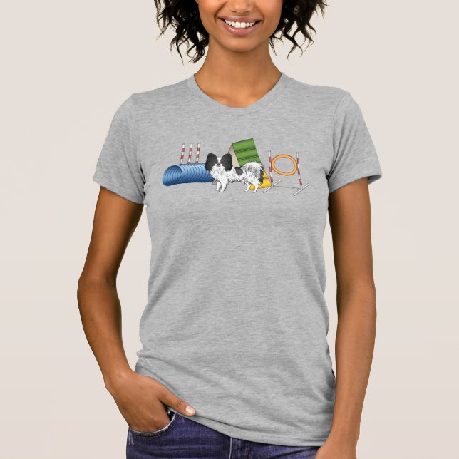 Camiseta Papillon Preto e Branco com Equipamento de Agilida (Frente)