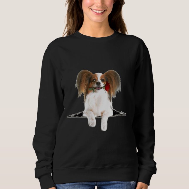 Camiseta Papillon Rosa Zipper Dog Pocket (Frente)