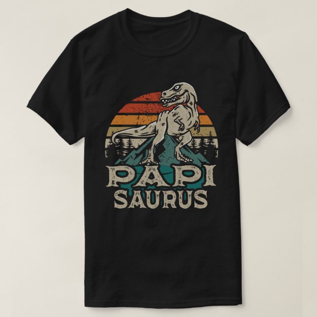 Camiseta Papisauro Dinossauro Vovô Dia de os pais Saurus (Frente do Design)