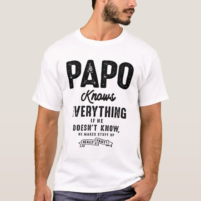 Camiseta Papo sabe tudo - Dia de os pais (Frente)