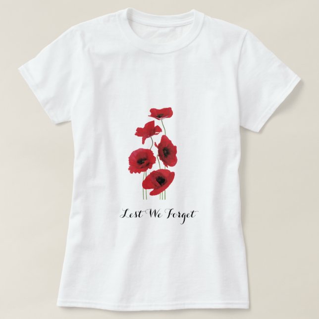 Camiseta Papoila da relembrança do dia de armistício (Frente do Design)