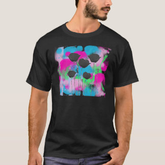 Camiseta papoila sobre pintura