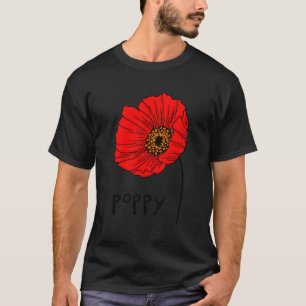 Camiseta Papoilas Vermelhas Flor Selvagem Natural