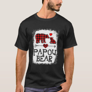 Camiseta Papou Bear Christmas Pajama Red Xadrez Buffalo Fam
