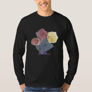 Camiseta Papoula Aquarela Sementes de Papoula Vermelha Botâ