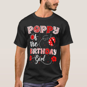 Camiseta Papoula da menina de aniversário - joaninha da fam